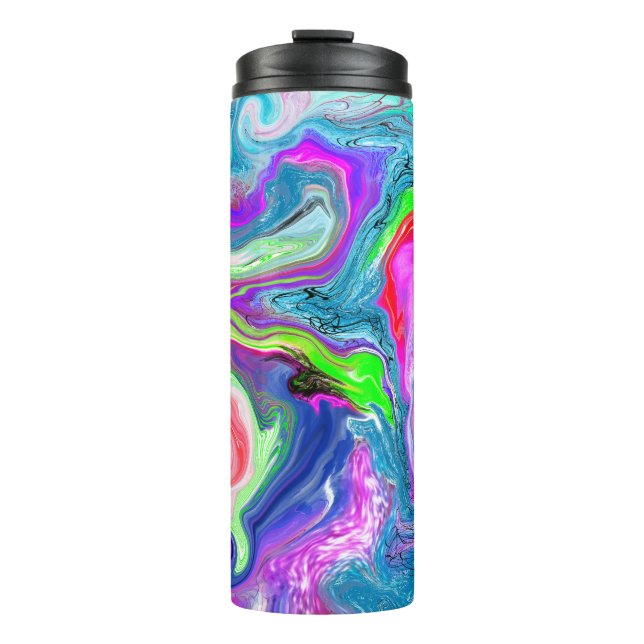 Hübsches Abstraktes Fluid Art Thermosbecher (Vorderseite)