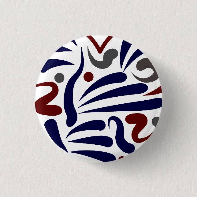 Hübsches abstraktes Herzmuster Button (Vorderseite)