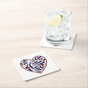 Hübsches abstraktes Herzmuster Rechteckiger Pappuntersetzer