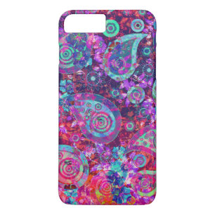 Hübsches abstraktes Rosa und Aqua Paisley Case-Mate iPhone Hülle