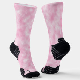 Hübsches Abstraktes Rosa- und Weißwolkenmuster Socken