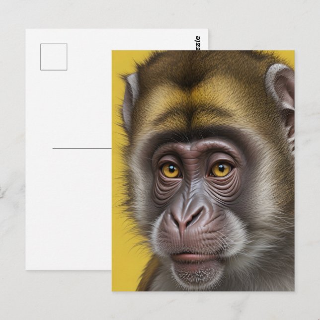 Hübsches Affenportrait Postkarte (Vorne/Hinten)