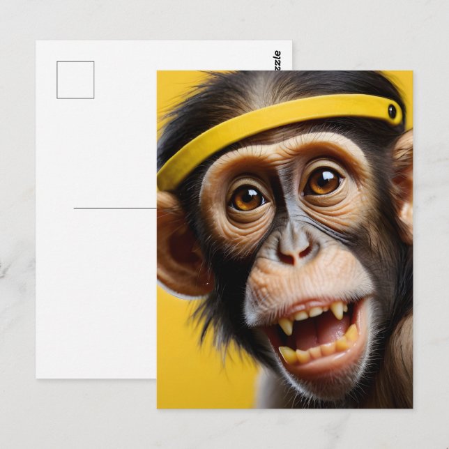 Hübsches Affenportrait Postkarte (Vorne/Hinten)
