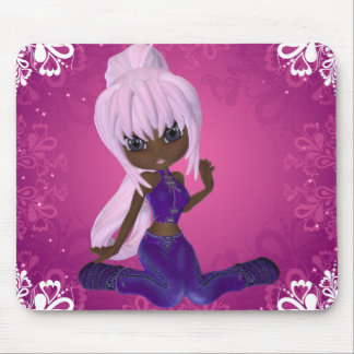 Hübsches afrikanisches amerikanisches Mädchen in Mousepad