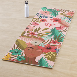 Hübsches Afrikanisches Botanisches Jungle Monogram Yogamatte