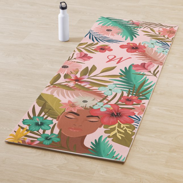 Hübsches Afrikanisches Botanisches Jungle Monogram Yogamatte (Beispiel)