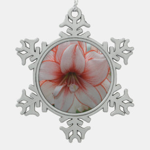 Hübsches Amarylis Schneeflocken Zinn-Ornament