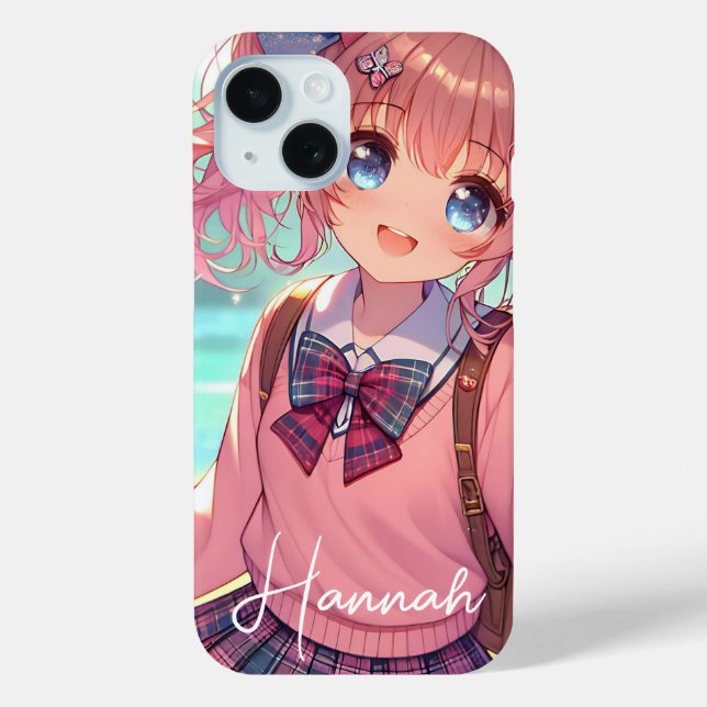 Hübsches Anime-Girl Case-Mate iPhone Hülle (Rückseite)