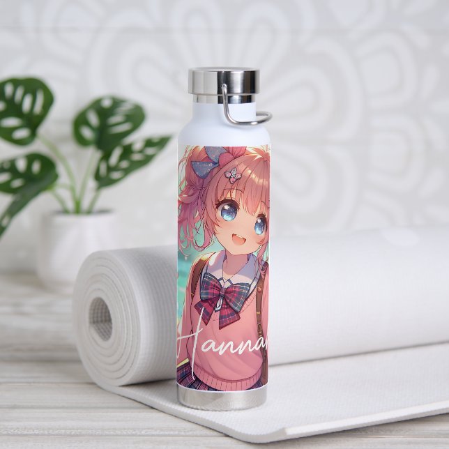 Hübsches Anime-Girl Trinkflasche (Yoga)
