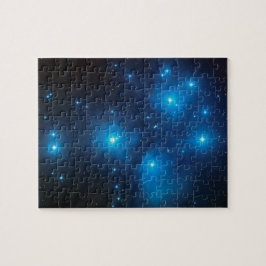 Hübsches Aqua Blue Pleiades Celestial Foto Puzzle