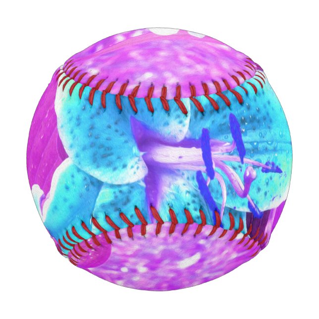 Hübsches Aqua Blue Stargazer Livio Lila Baseball (Vorderseite)