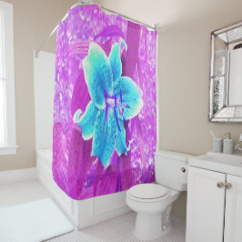 Hübsches Aqua Blue Stargazer Livio Lila Duschvorhang