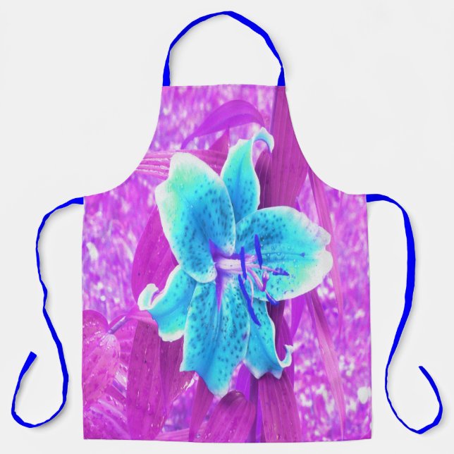 Hübsches Aqua Blue Stargazer Livio Lila Schürze (Vorderseite)