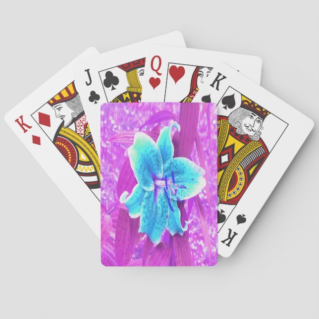 Hübsches Aqua Blue Stargazer Livio Lila Spielkarten (Rückseite)