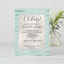 Hübsches Aqua Mint Glitzy Glitzer Einladung