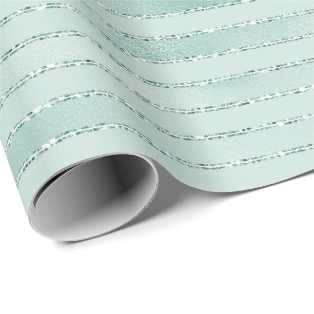 Hübsches Aqua Mint Glitzy Glitzer Geschenkpapier (Rolleneckpunkt)