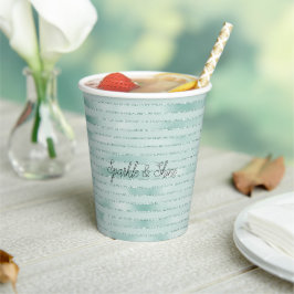 Hübsches Aqua Mint Glitzy Glitzer Pappbecher