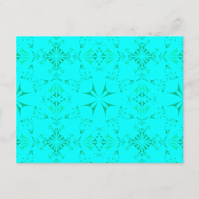 Hübsches Aqua Turquoise Bohemisches Tribal Muster Postkarte (Vorderseite)