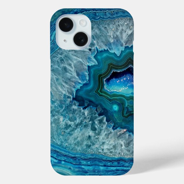Hübsches Aquamarines Aqua Türkis Geode Rock Patter Case-Mate iPhone Hülle (Rückseite)
