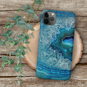 Hübsches Aquamarines blaues Aqua Türkis Geode Rock Case-Mate iPhone Hülle