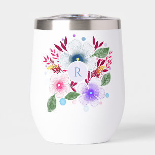 Hübsches Aquarellfarben-Bouquet Monogramm