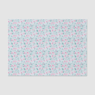 Hübsches Aquarellfarbenrosa Ditsy Floral Muster Seidenpapier