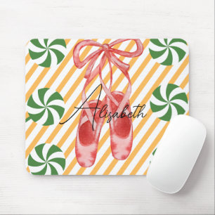 Hübsches Aquarellmonogramm Zuckerrohr Pink Balley Mousepad