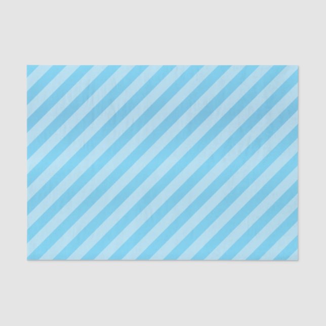Hübsches Baby-Blau und diagonale Streifen Seidenpapier (Vorderseite)