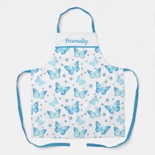 Hübsches Baby Blue Butterfly Blumenmuster Design Schürze
