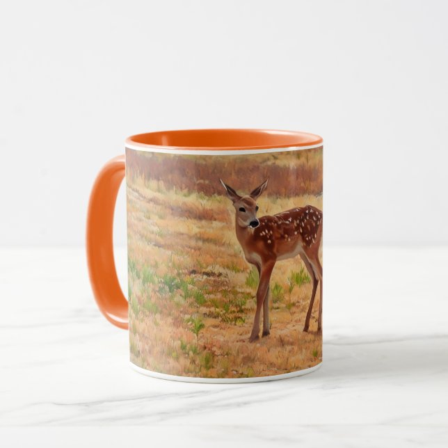 Hübsches Baby Deer Fawn Art Tassen Cup (Vorderseite Links)