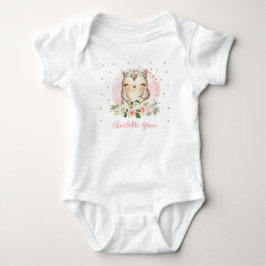 Hübsches Baby Girl Wasserfarbe Rosa Blütenfarben Strampler
