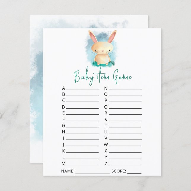 Hübsches Baby-Item-Spiel. Baby Shower Game (Vorne/Hinten)