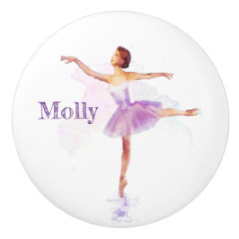 Hübsches Ballet Dancer Painting - Name hinzufügen Keramikknauf