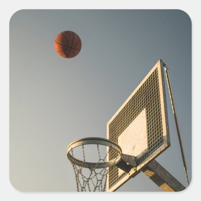 Hübsches Basketballgeschenk Quadratischer Aufkleber (Vorderseite)