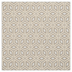 Hübsches Beige-Bräunen-geometrisches Retrostmust Stoff