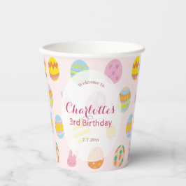 Hübsches bemaltes Ei-Muster Rosa Kindergeburtstags Pappbecher