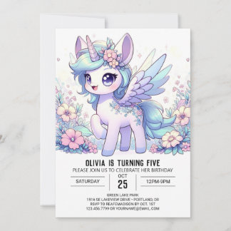 Hübsches benutzerdefiniertes Einhorn Digitaler Geb Einladung