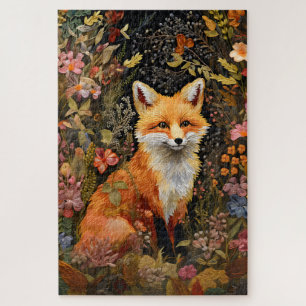 Hübsches besticktes Fox-Jigsaw-Puzzle Puzzle