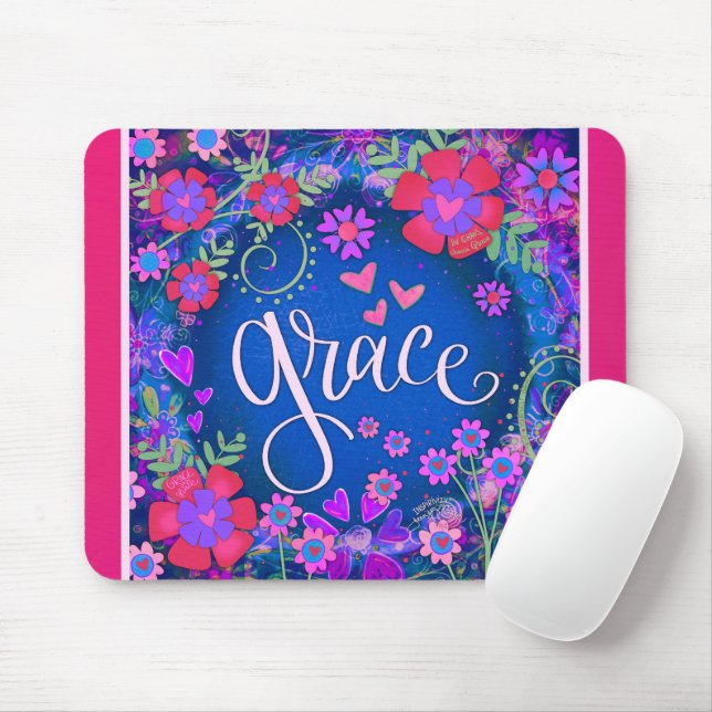 Hübsches Blau Inspiriere Blütenschärfe Mousepad (Mit Mouse)