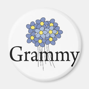 Hübsches blaues Blumen Grammy T-Shirt Magnet