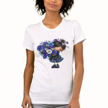 Hübsches blaues Blumen-Mädchen-Bouquet-Kunst-Desig