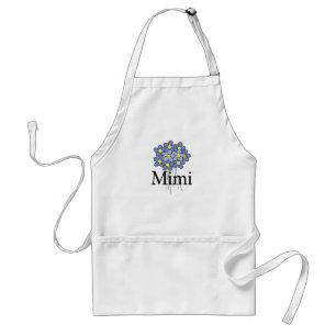Hübsches blaues Blumen-Mimi-T-Shirt Schürze