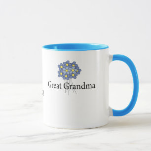 Hübsches blaues Blumen-T-Shirt für die Urgroßmutte Tasse