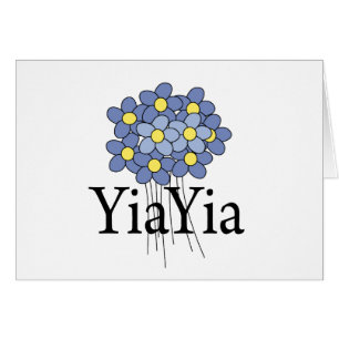 Hübsches blaues Blumen-YiaYia-T-Shirt