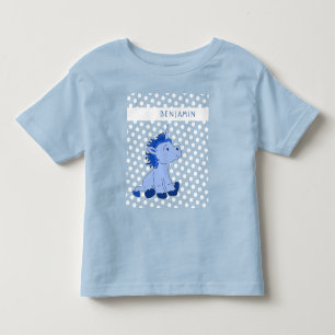 Hübsches blaues Einhorn mit Punkten Muster Kinder  Kleinkind T-shirt