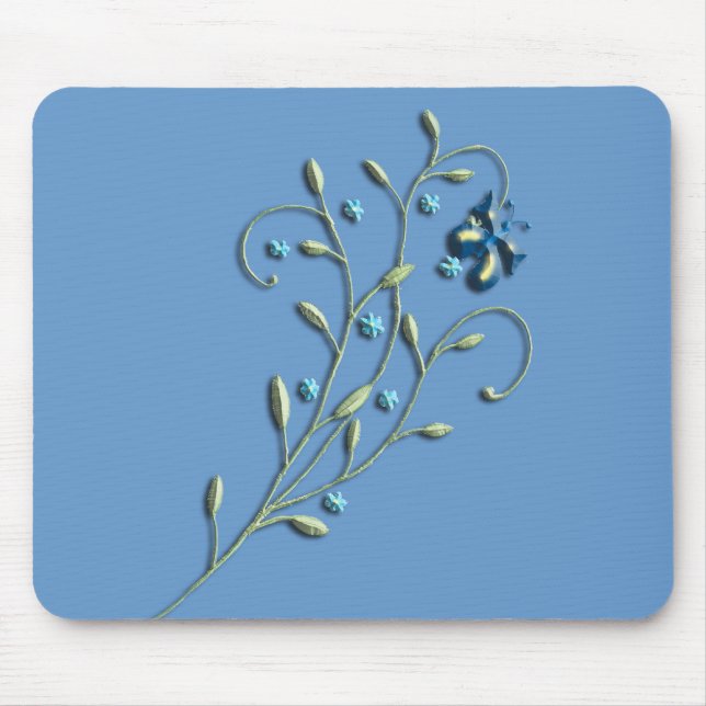 Hübsches blaues Gänseblümchen-u. Mousepad (Vorne)