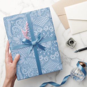 Hübsches Blaues Heiliges Lotus Blume Blossom Manda Geschenkpapier