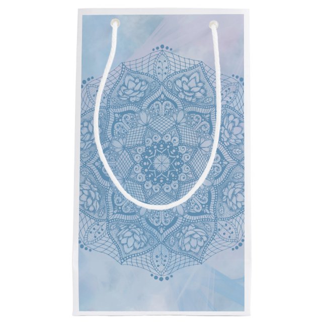 Hübsches Blaues Heiliges Lotus Blume Blossom Manda Kleine Geschenktüte (Vorderseite)