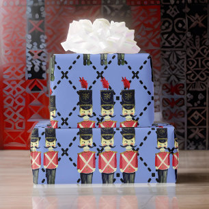 Hübsches blaues Nussknacker-Soldaten-Geschenkpapie Geschenkpapier