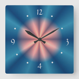 Hübsches blaues Rosa Lüfterdesign>Wall-Uhr Quadratische Wanduhr